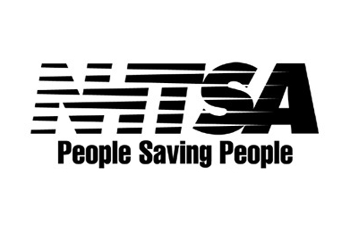 NHTSA logo and tagline, US department of Transportation logo