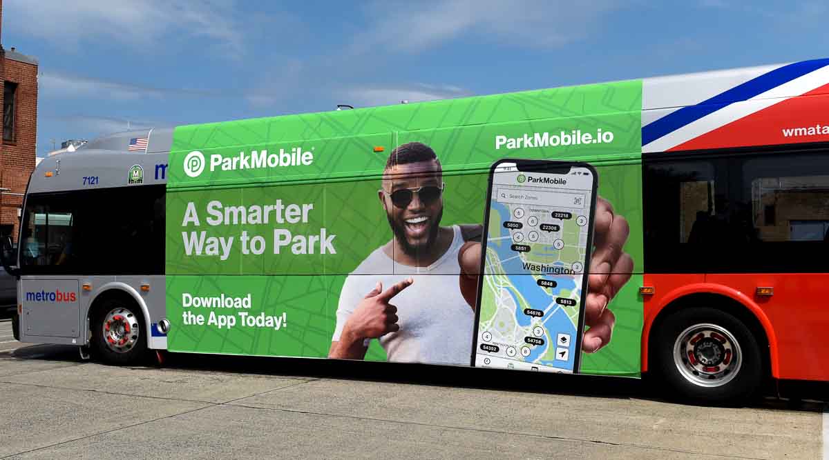 ParkMobile Billboards and Bus Ad Campaign